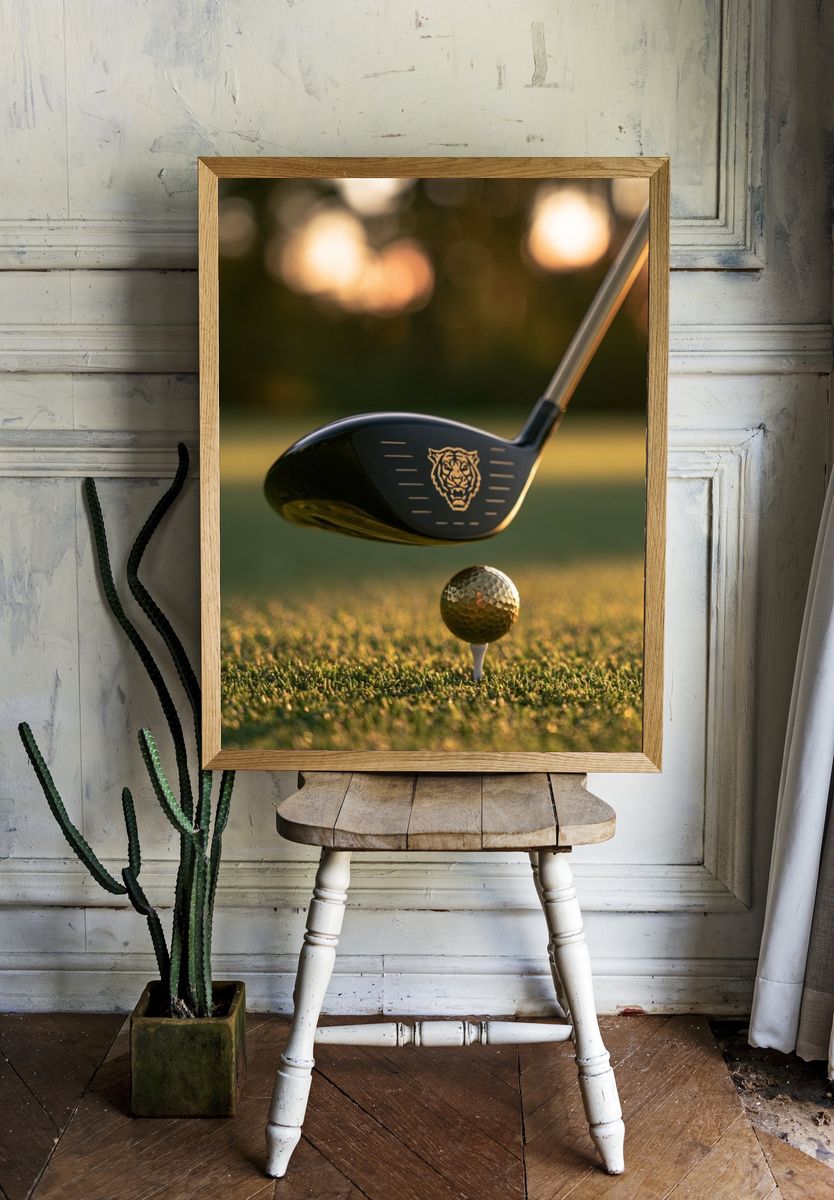 Tiger Golf Club Swing Poster. — room view 1