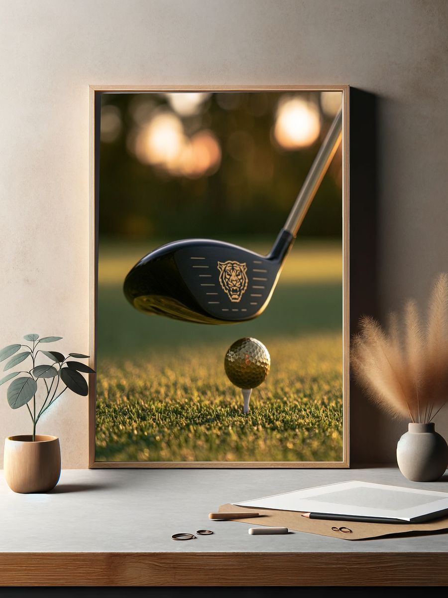 Tiger Golf Club Swing Poster. — room view 2