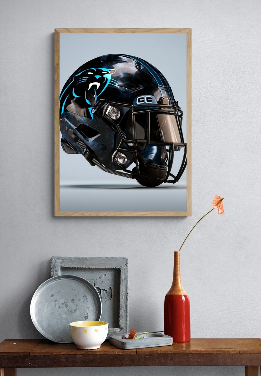 Carolina Panthers Helmet Poster. — room view 3