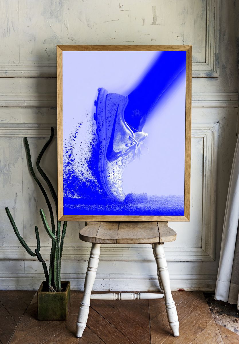 Blue Running Shoe Motion Poster room preview