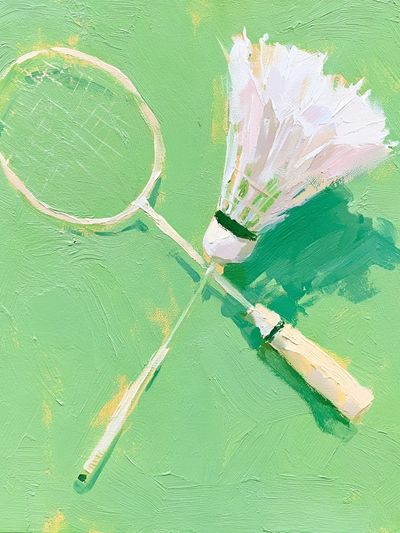 Badminton Racket Still Life Print. poster