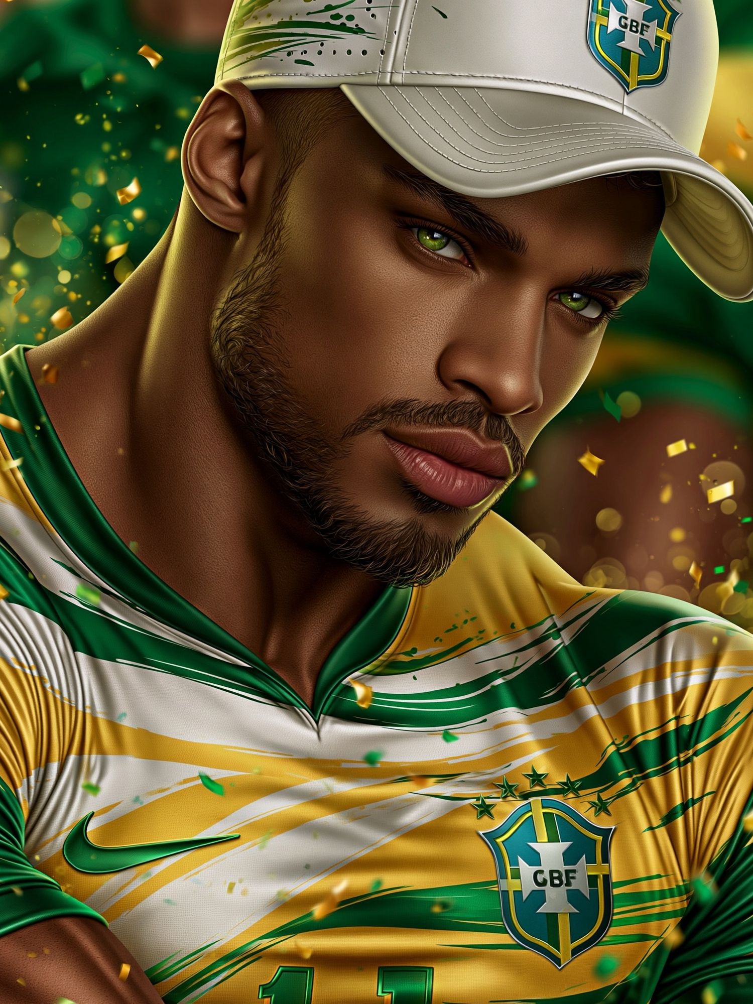 Brazil Fan Portrait Poster. poster — sport art