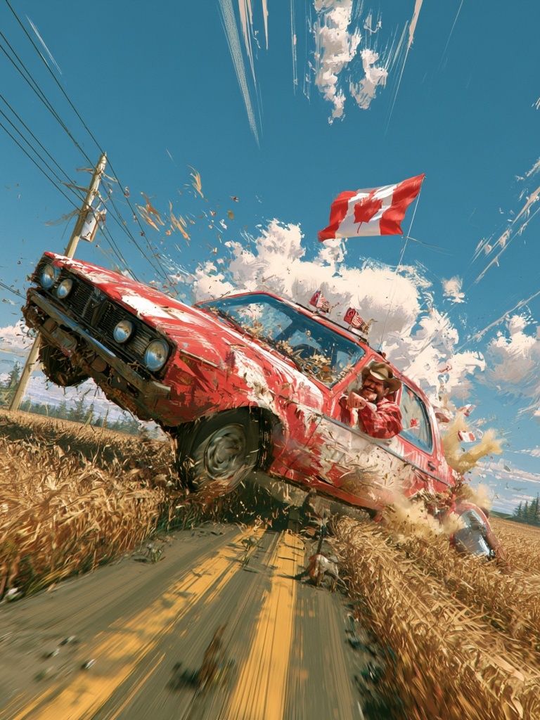 Canadian Rally Car Action Poster. poster — sport art