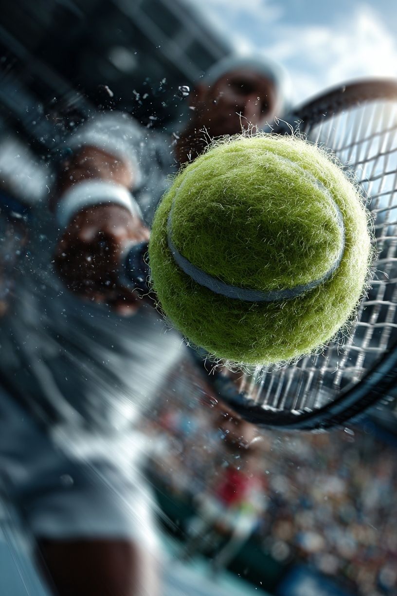Tennis Serve Action Photography Poster. poster detail