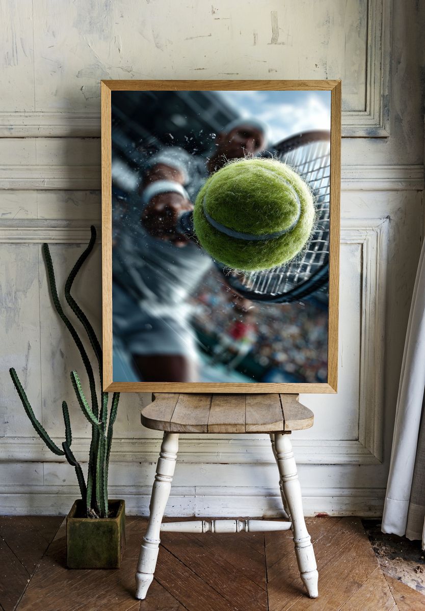 Tennis Serve Action Photography Poster. — room view 1