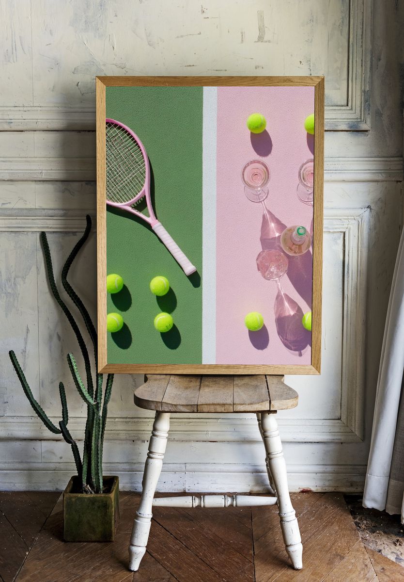 Pastel Tennis Still Life Poster room preview