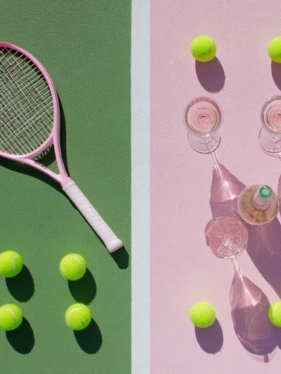 Pastel Tennis Still Life Poster. poster