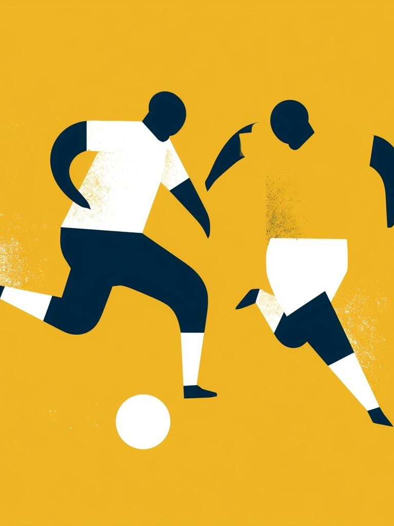 Soccer Players Mid-Century Modern Poster. poster — sport art