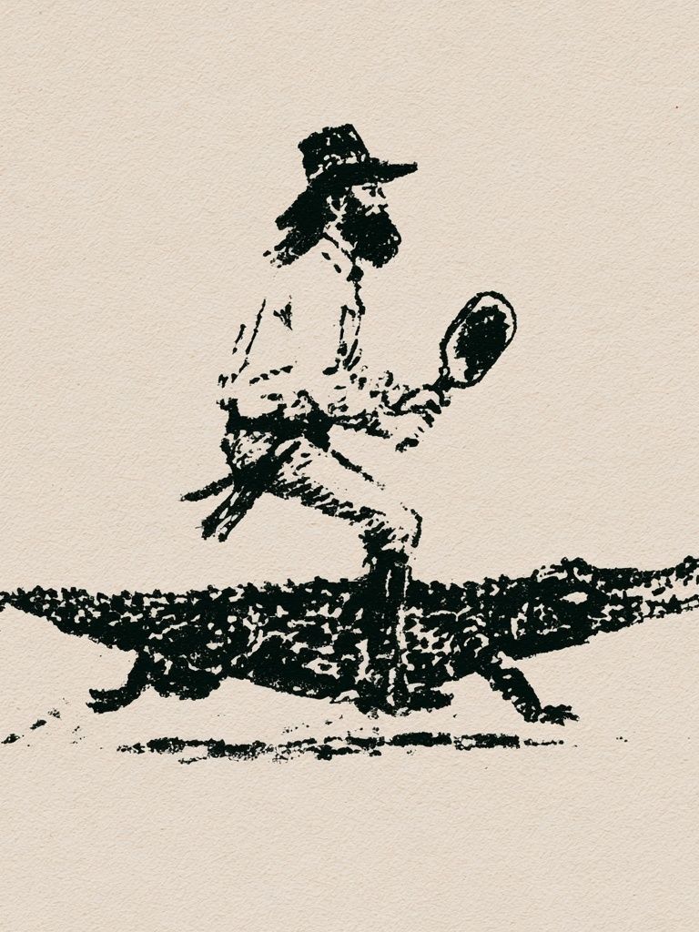 Tennis Player Ink Sketch Poster. poster detail