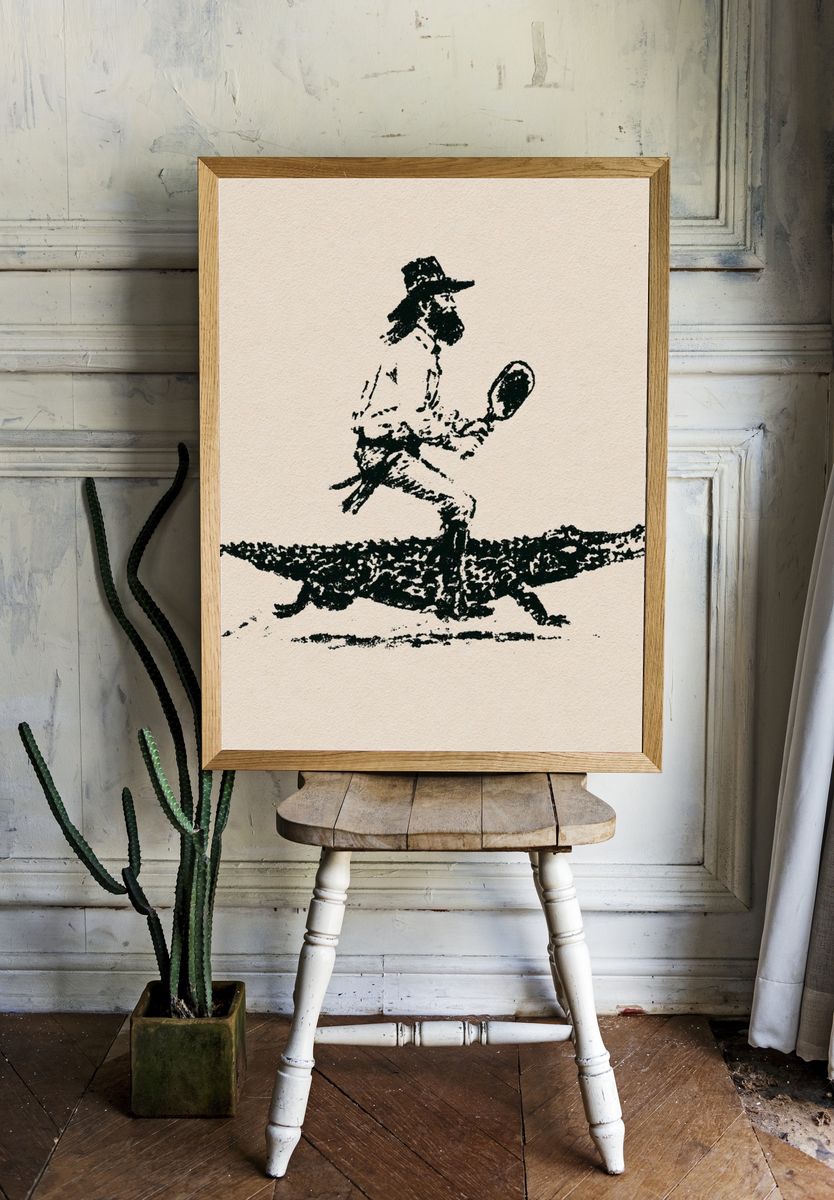 Tennis Player Ink Sketch Poster. room preview