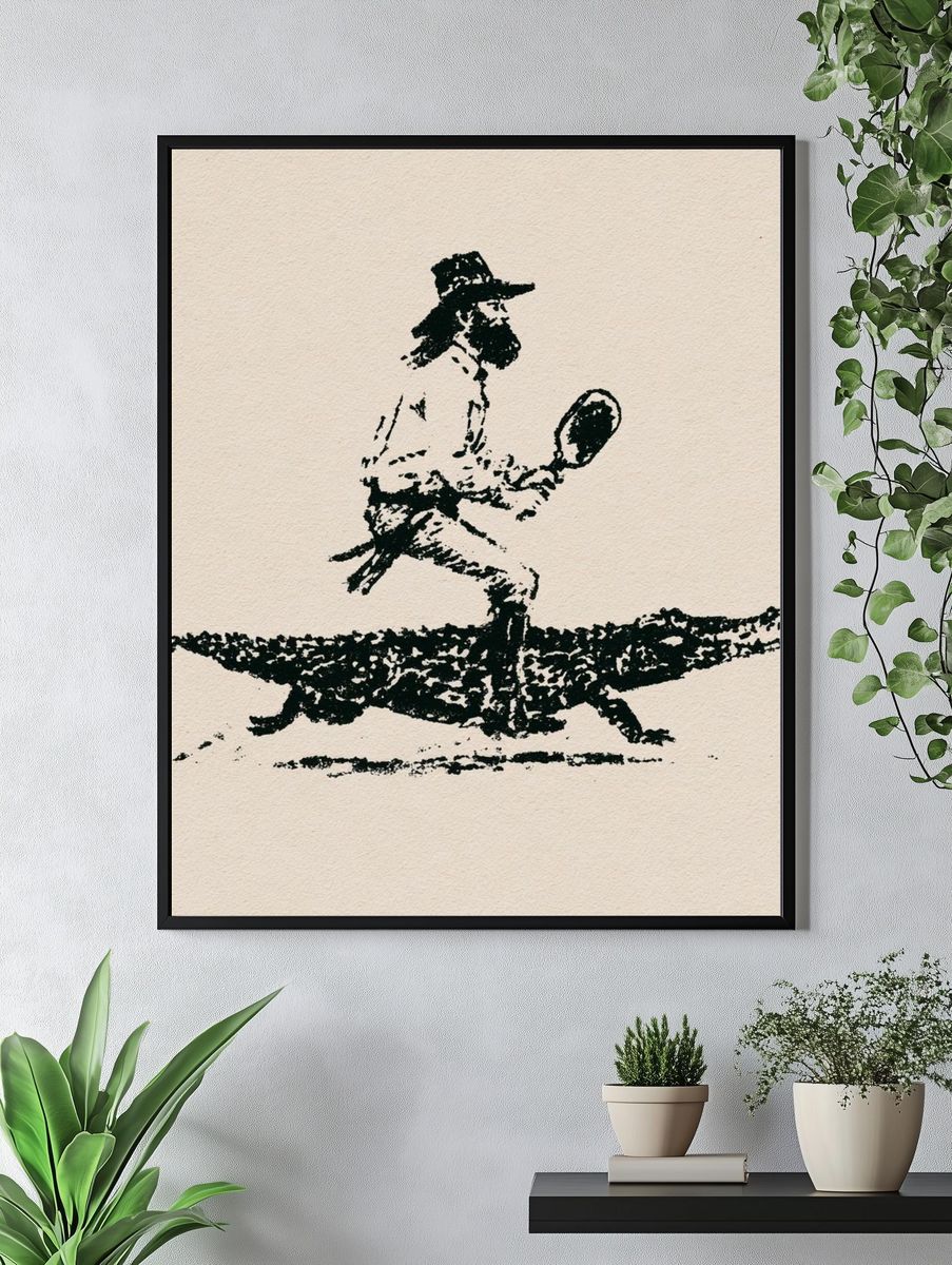 Tennis Player Ink Sketch Poster. — room view 4