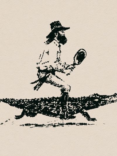 Tennis Player Ink Sketch Poster. poster