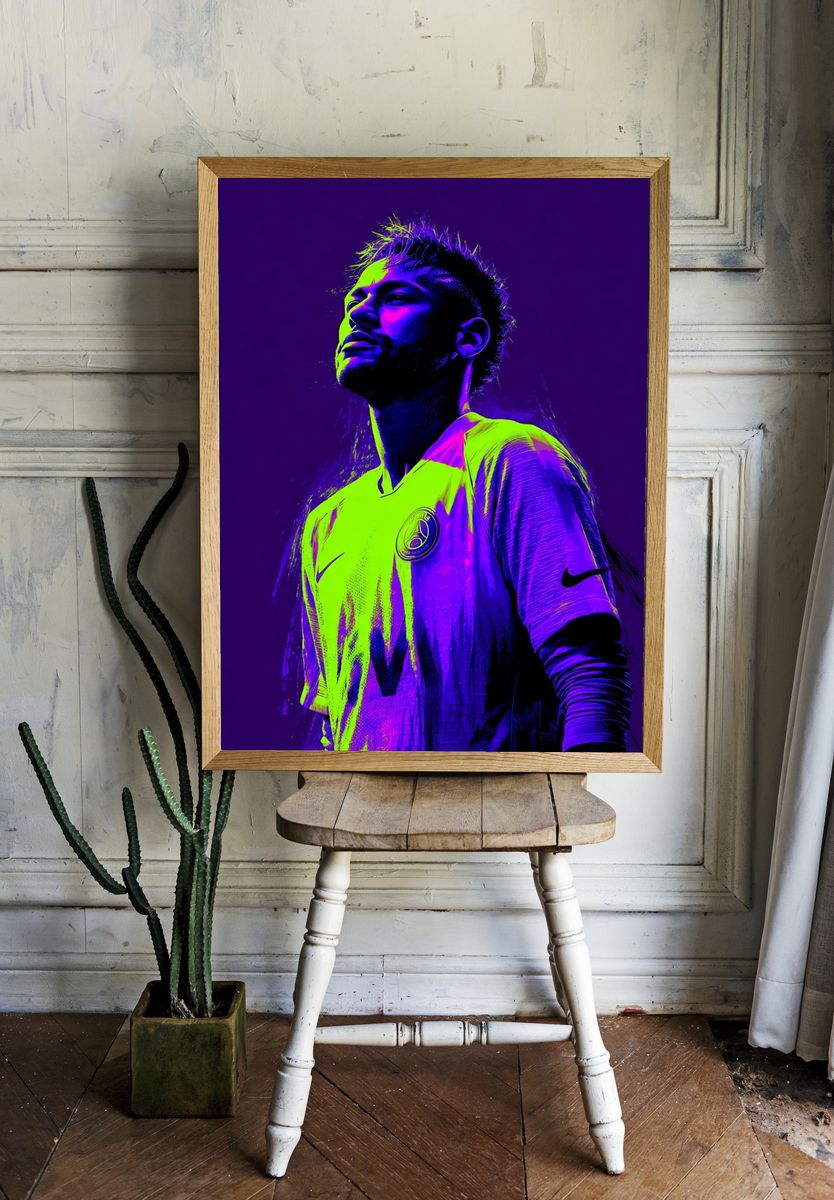 Neon Football Portrait Poster. room preview