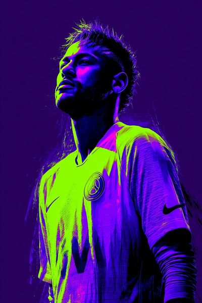 Neon Football Portrait Poster.