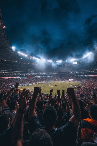 Night Stadium Crowd Photography Poster.