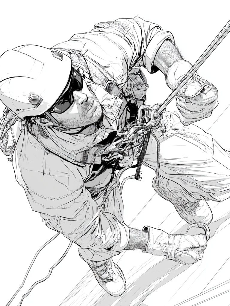 Rock Climber Line Art Poster. poster — sport art
