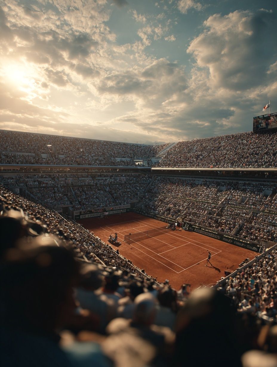 Clay Court Stadium Sunset Poster. poster — sport art