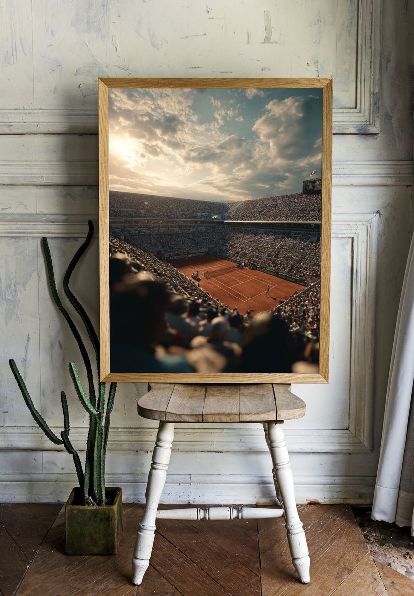 Clay Court Stadium Sunset Poster. — room view 1