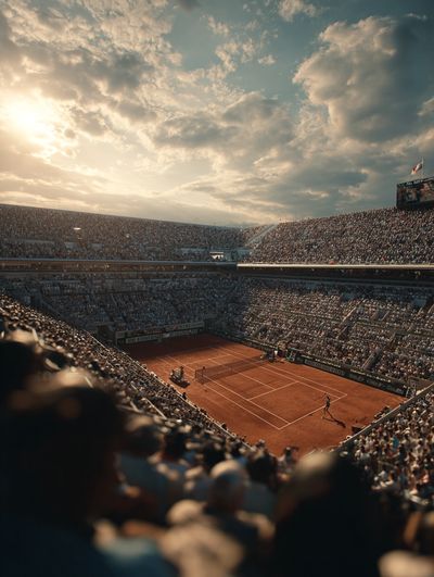 Clay Court Stadium Sunset Poster.