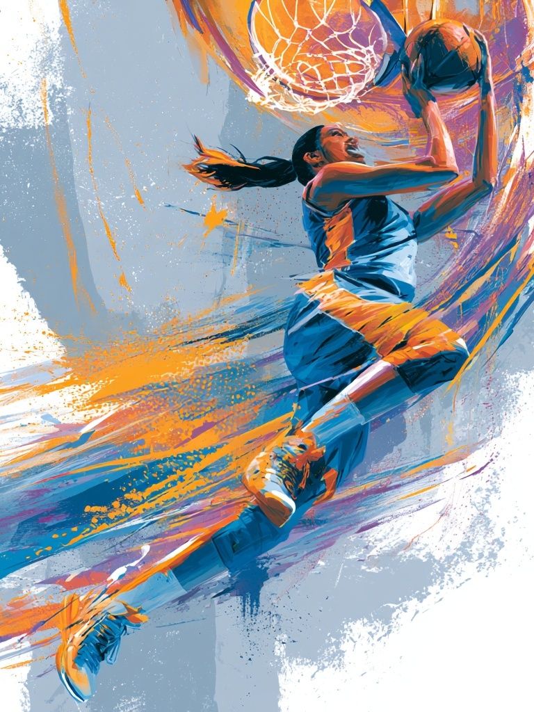 Basketball Slam Illustration Poster. poster — sport art
