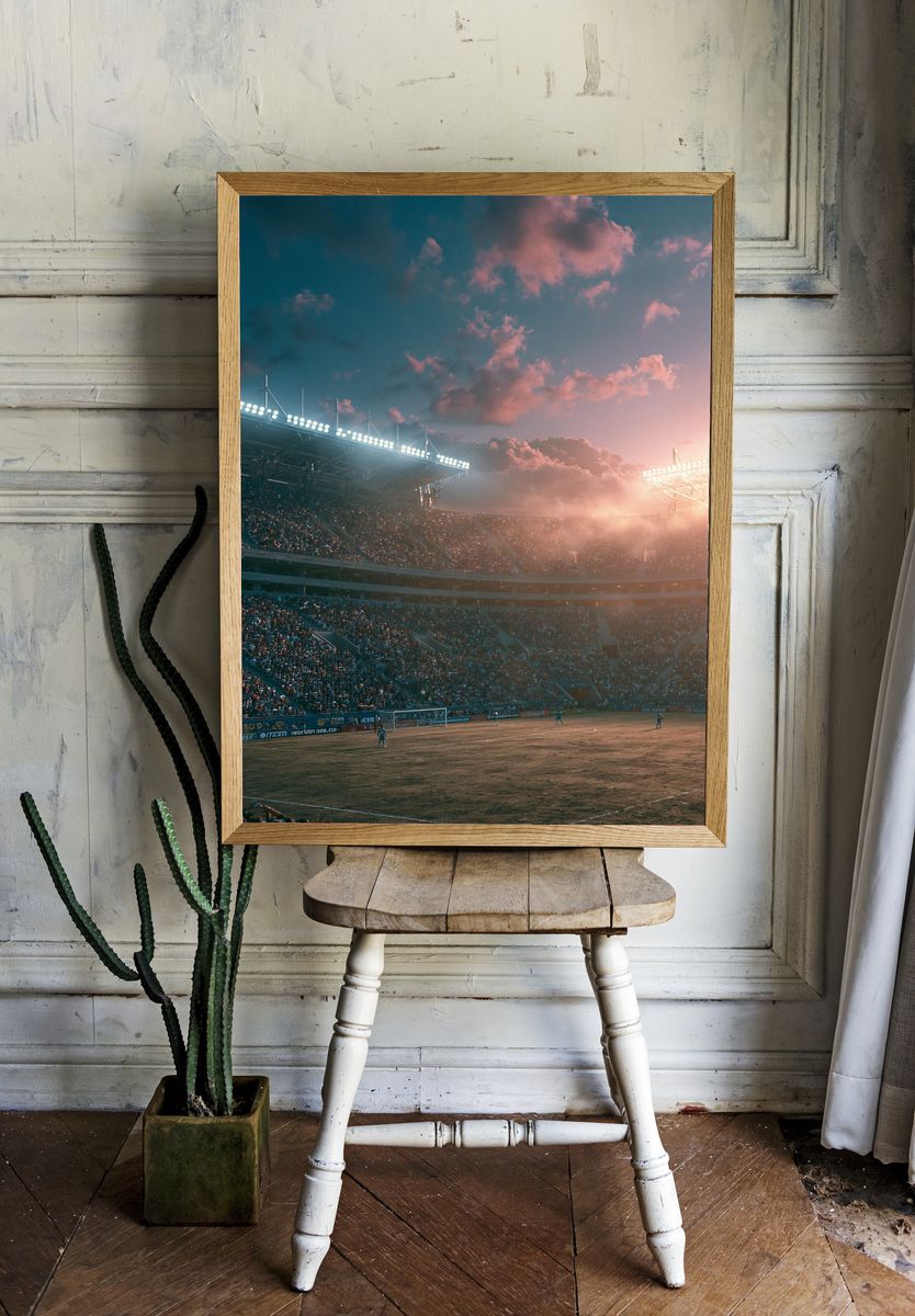 Sunset Stadium Match Photography Poster. room preview