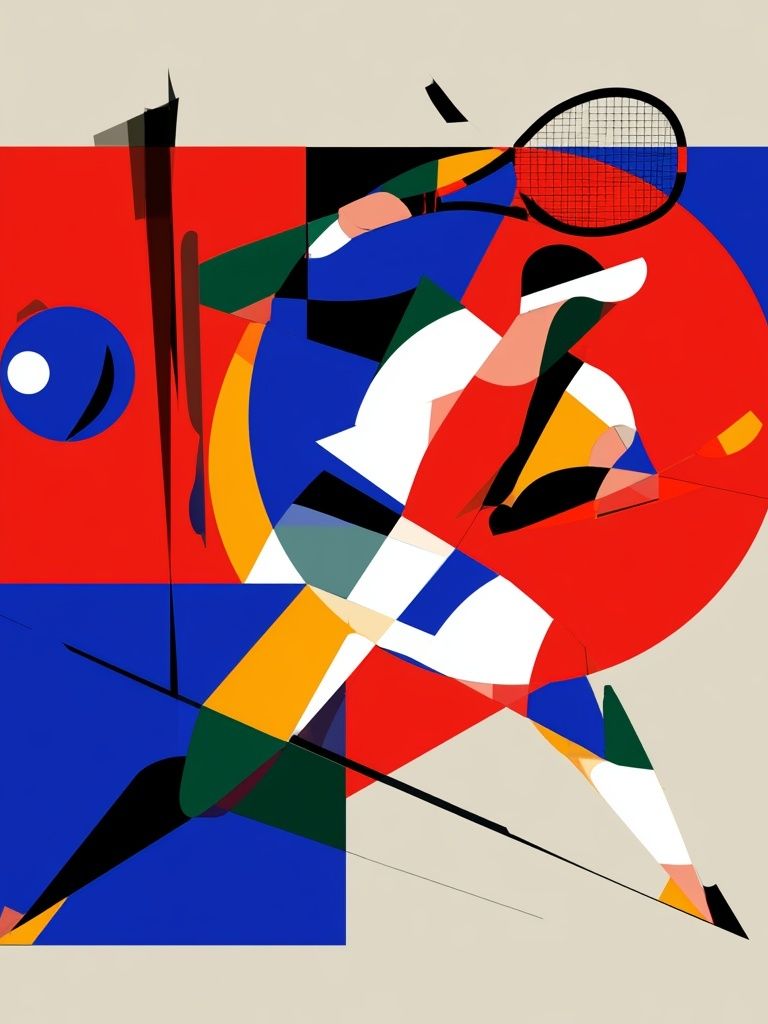 Abstract Tennis Player Poster. poster detail