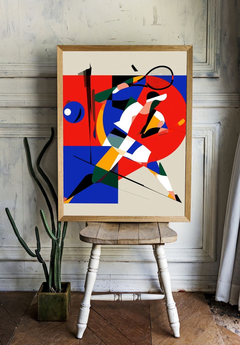 Abstract Tennis Player Poster. — room view 1