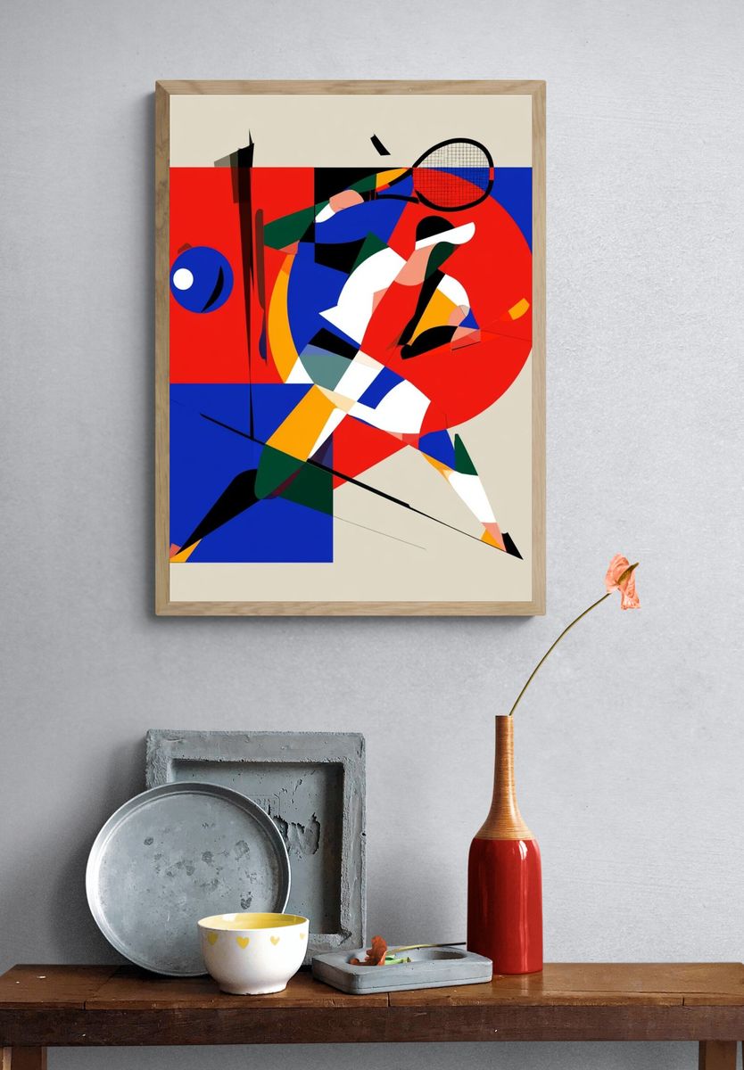 Abstract Tennis Player Poster. — room view 3