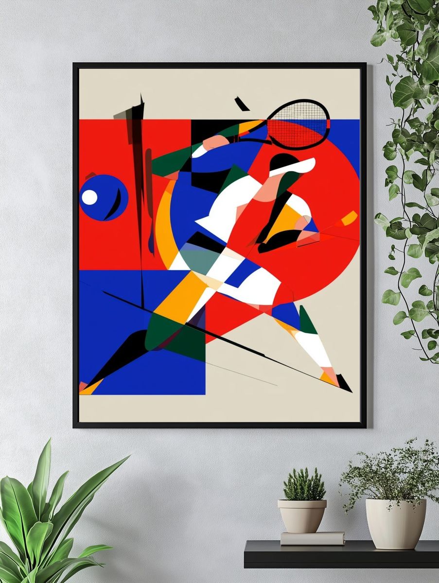 Abstract Tennis Player Poster. — room view 4