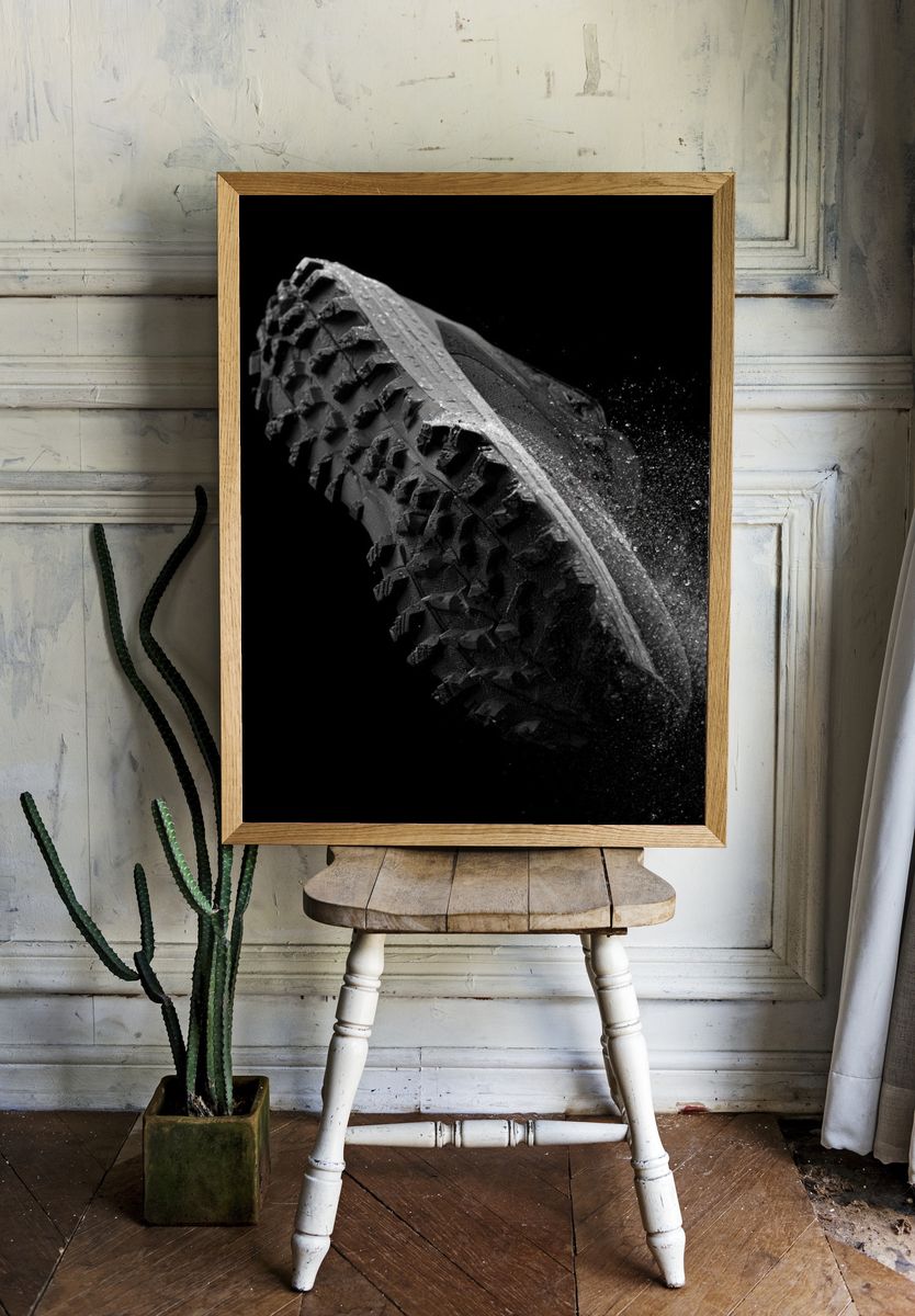 Trail Running Shoe Black-White Poster. — room view 1