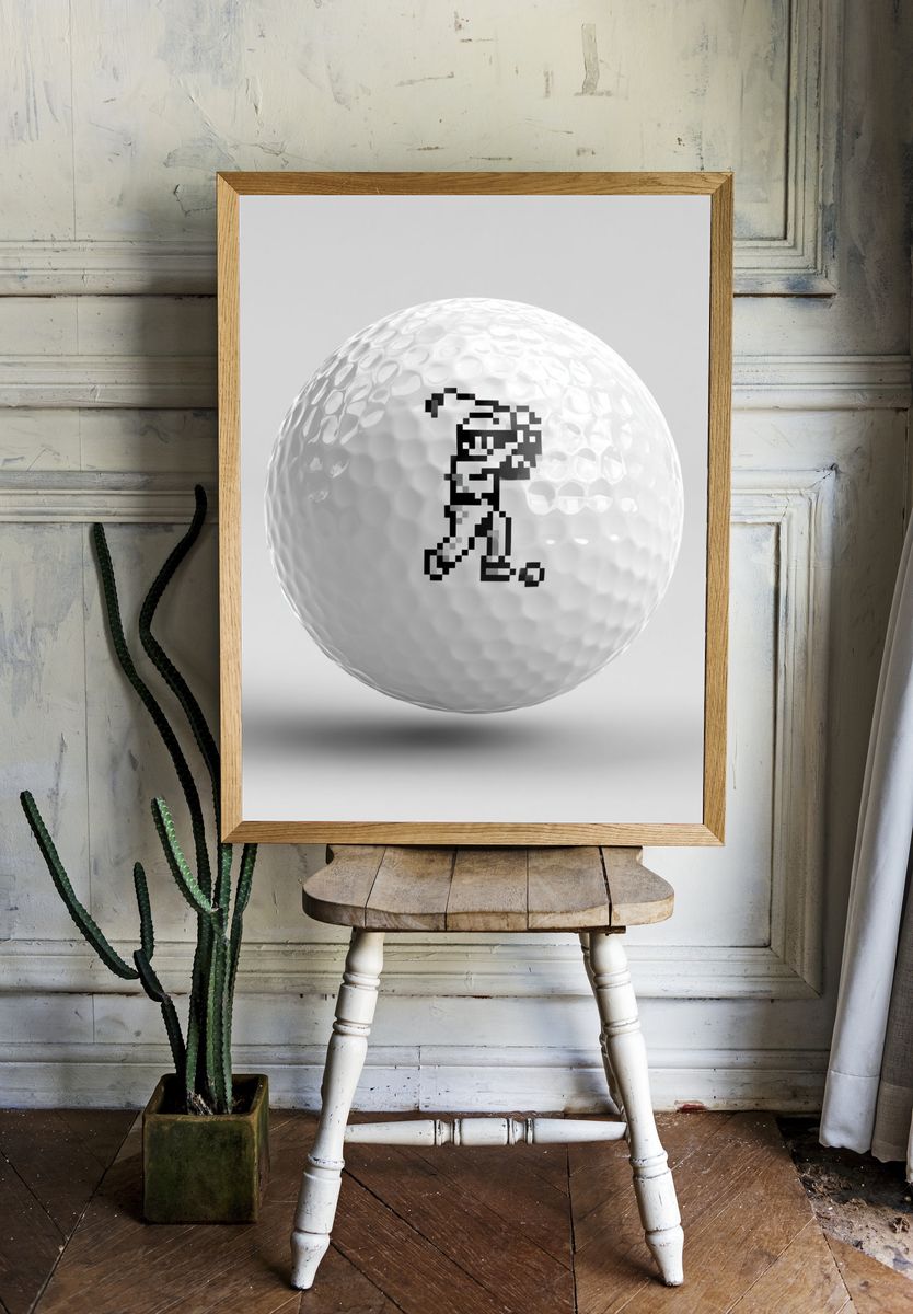 Pixel Golf Ball Poster. room preview