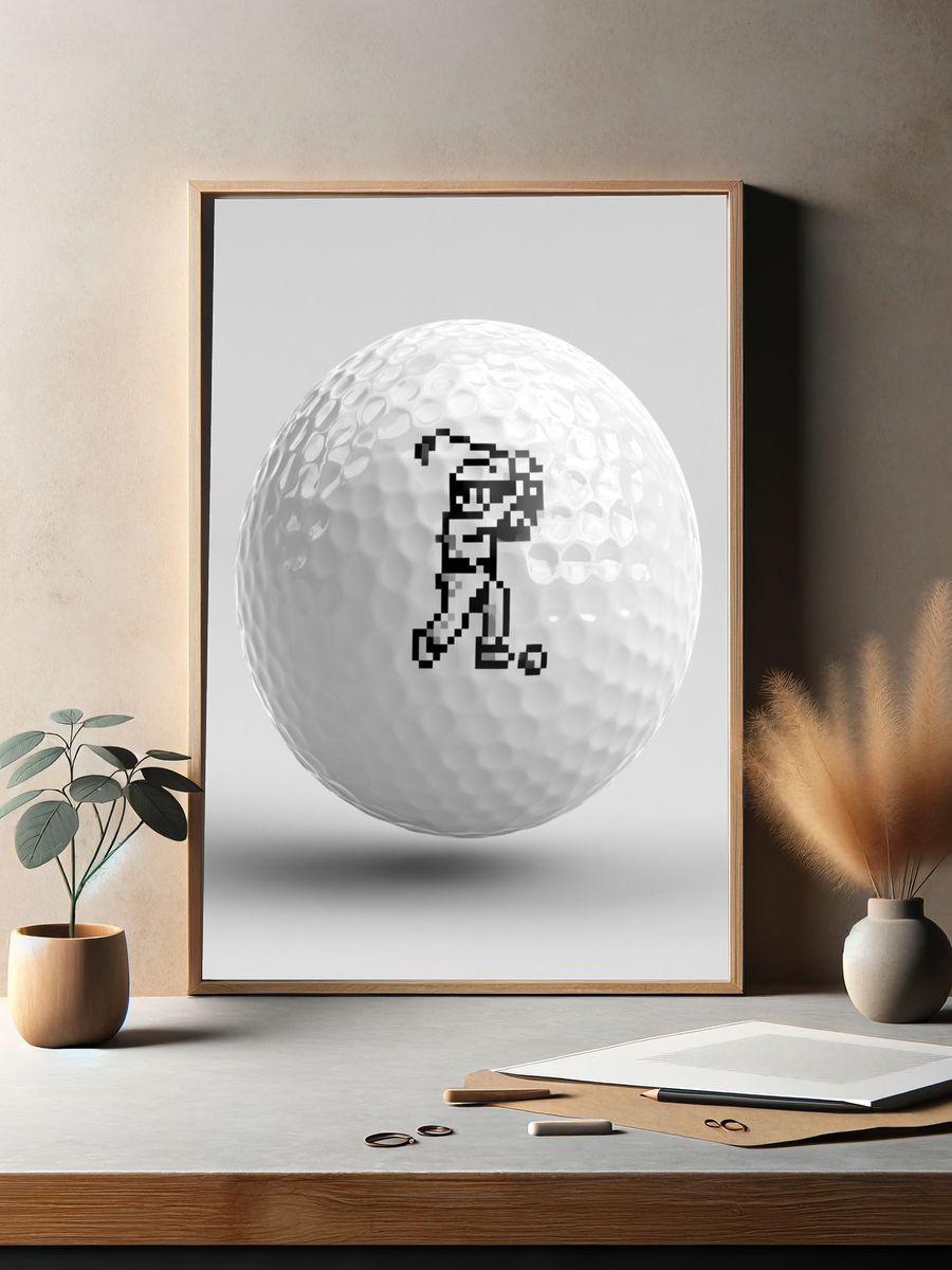 Pixel Golf Ball Poster. — room view 2