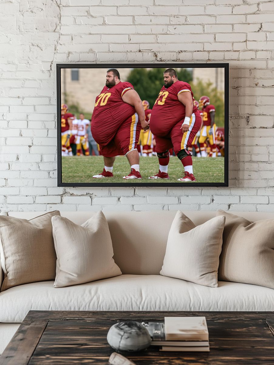 Football Linemen Training Poster. — room view 1