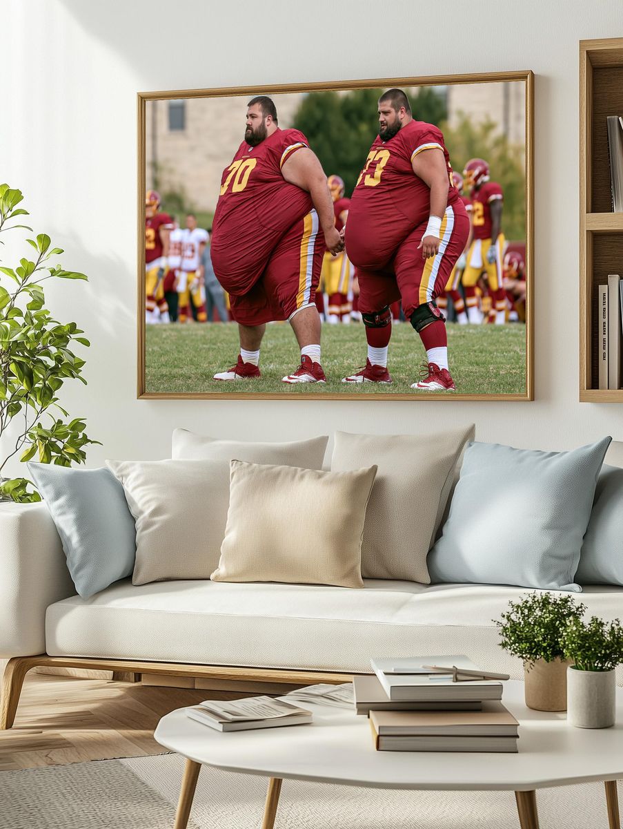 Football Linemen Training Poster. — room view 2