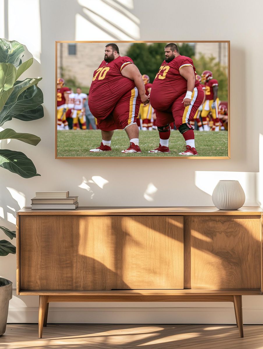 Football Linemen Training Poster. — room view 3