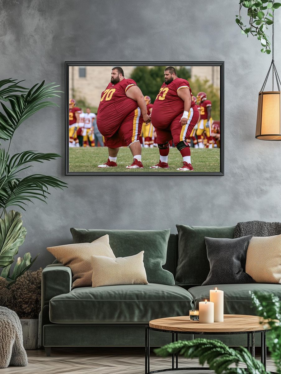 Football Linemen Training Poster. — room view 4