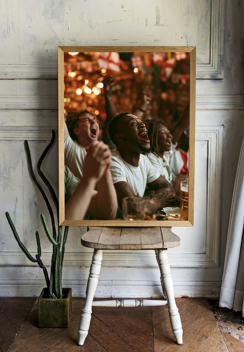 Cheering Crowd Sports Photography Poster. — room view 1