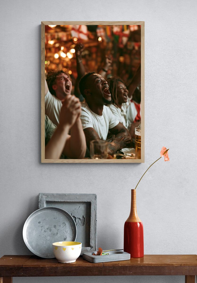 Cheering Crowd Sports Photography Poster. — room view 3