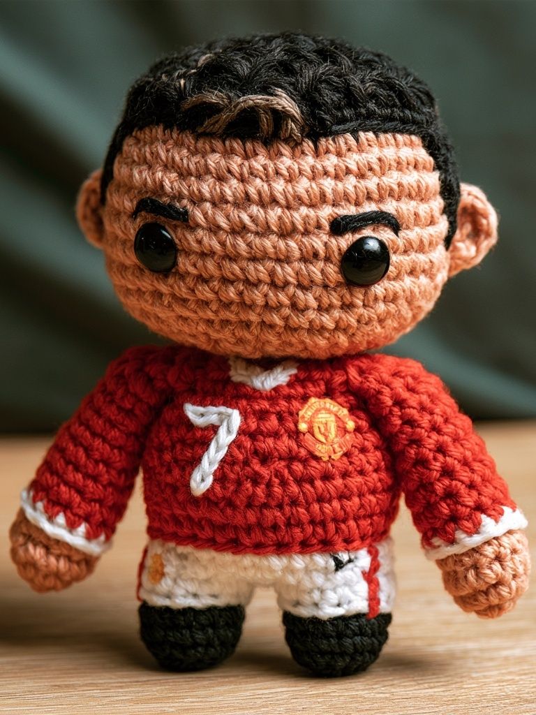 Crocheted Football Doll Photography Poster. poster — sport art