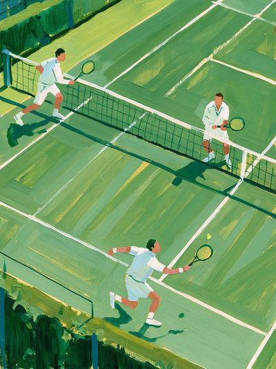 Tennis Match Illustration Poster. poster