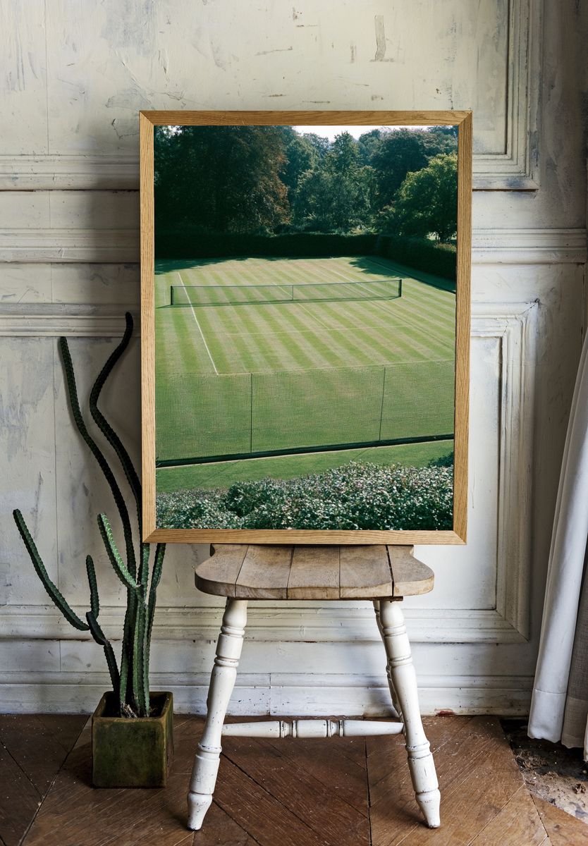 Tennis Court Landscape Photography Poster. — room view 1