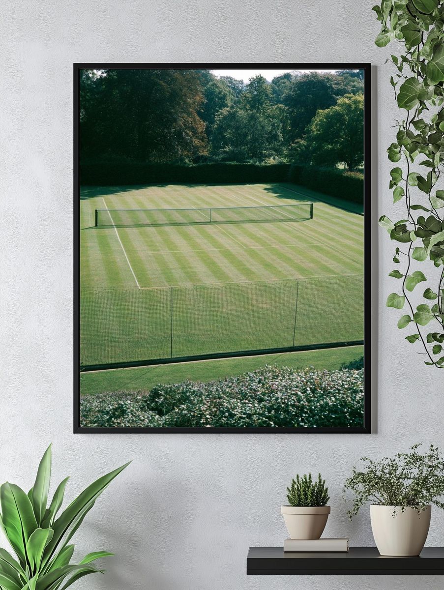 Tennis Court Landscape Photography Poster. — room view 4