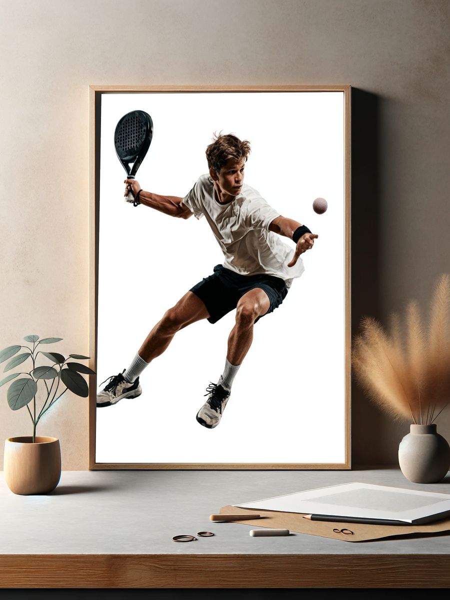 Padel Player Action Poster. — room view 2