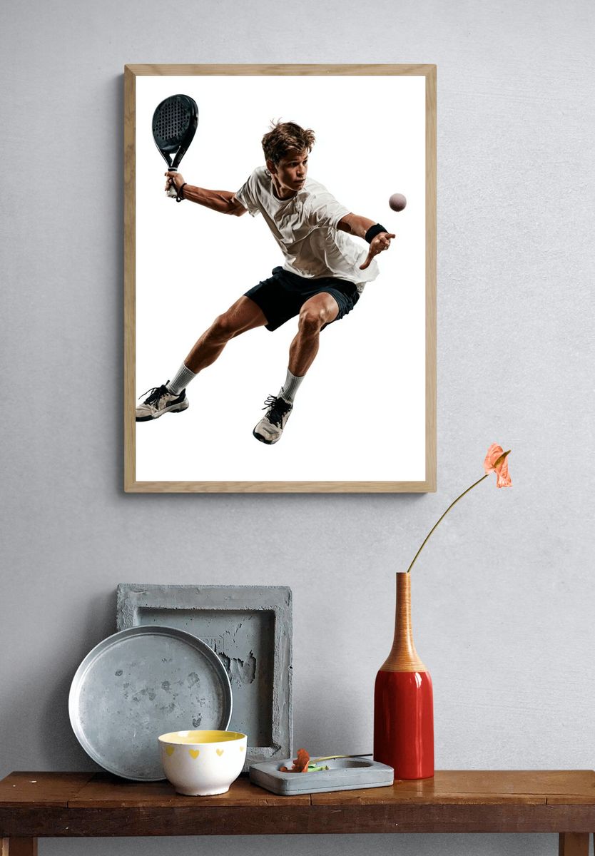 Padel Player Action Poster. — room view 3