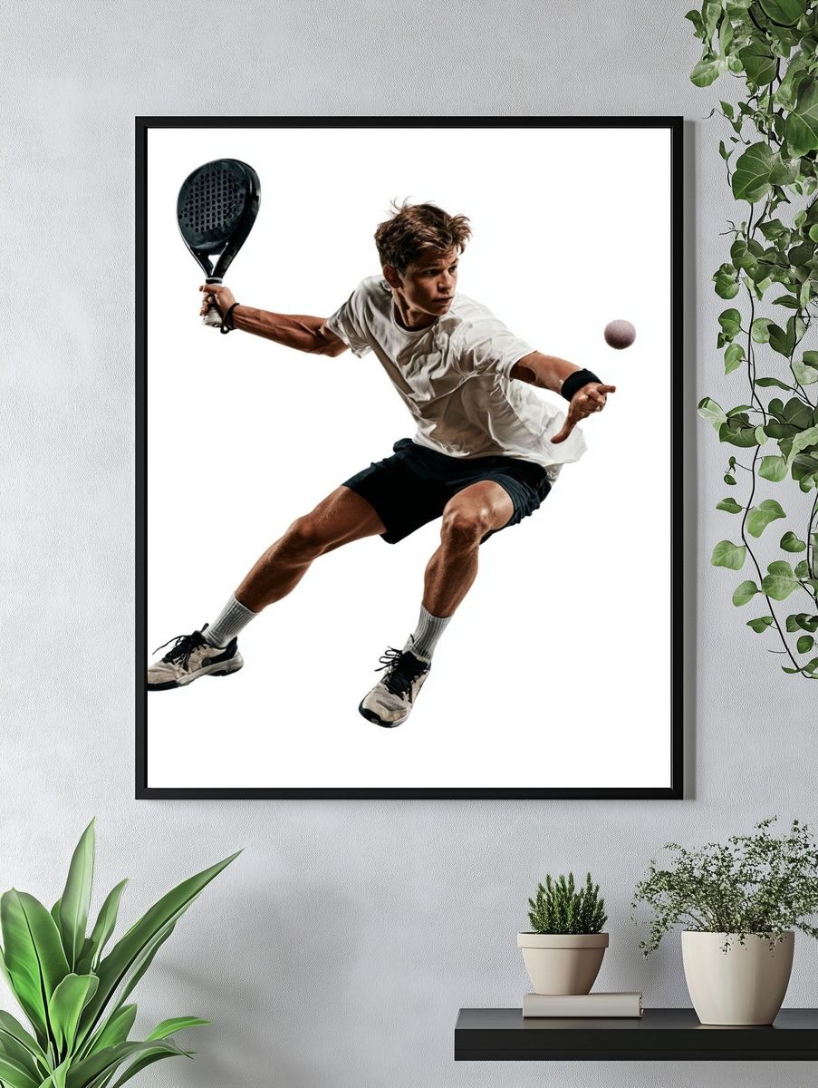Padel Player Action Poster. — room view 4