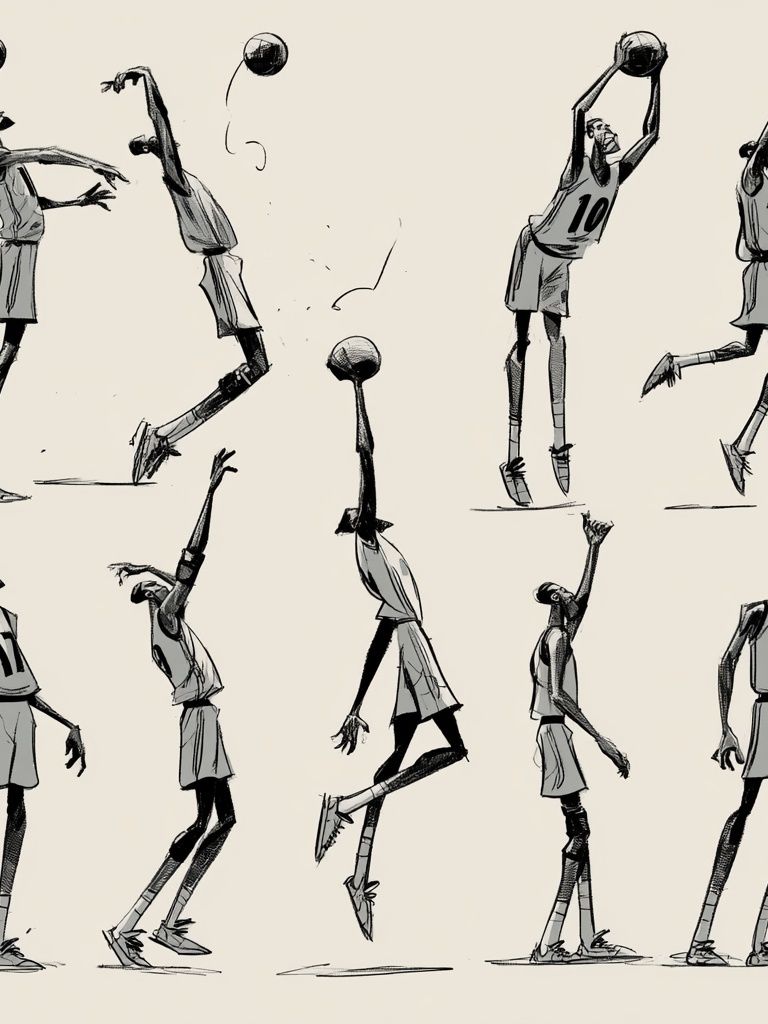Basketball Figure Study Illustration Print. poster detail