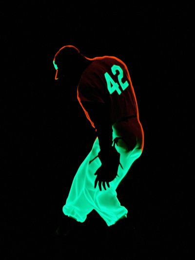Neon Basketball Player Poster. poster