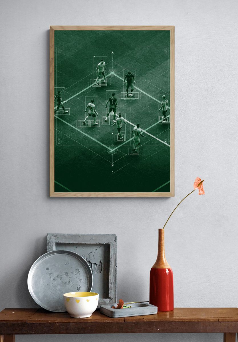 Soccer Tactics Green Poster. — room view 3