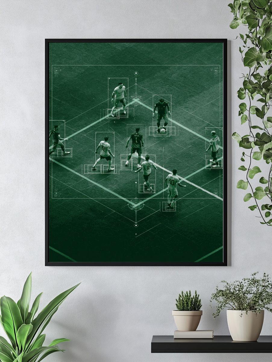 Soccer Tactics Green Poster. — room view 4