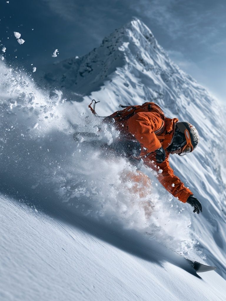 Powder Snowboarder Action Poster. poster detail